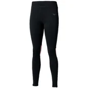 Spodnie sportowe damskie - MIZUNO Damskie ocieplane spodnie do biegania WARMALITE TIGHT Black/ Mauve - miniaturka - grafika 1