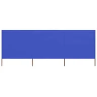 Parawany - vidaXL Parawan 3-skrzydłowy z tkaniny 400x80 cm błękit lazur 47145 - miniaturka - grafika 1