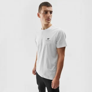 Męski t-shirt basic 4F 4FAW23TTSHM0951 - biały - Koszulki sportowe męskie - miniaturka - grafika 1