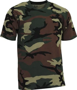 MFH Koszulka US "Streetstyle" woodland brunatna zielona 140-145 g XL - Koszulki męskie - miniaturka - grafika 1