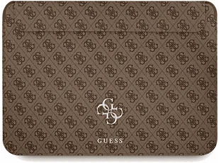 OUTLET Etui na laptopa GUESS 4G Big Metal Logo do 13 cali Brązowy GUCS13G4GFBR - Elektronika OUTLET - miniaturka - grafika 1