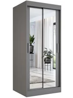 Szafy - Antracytowa szafa przesuwna z lustrem P4-R76 - miniaturka - grafika 1