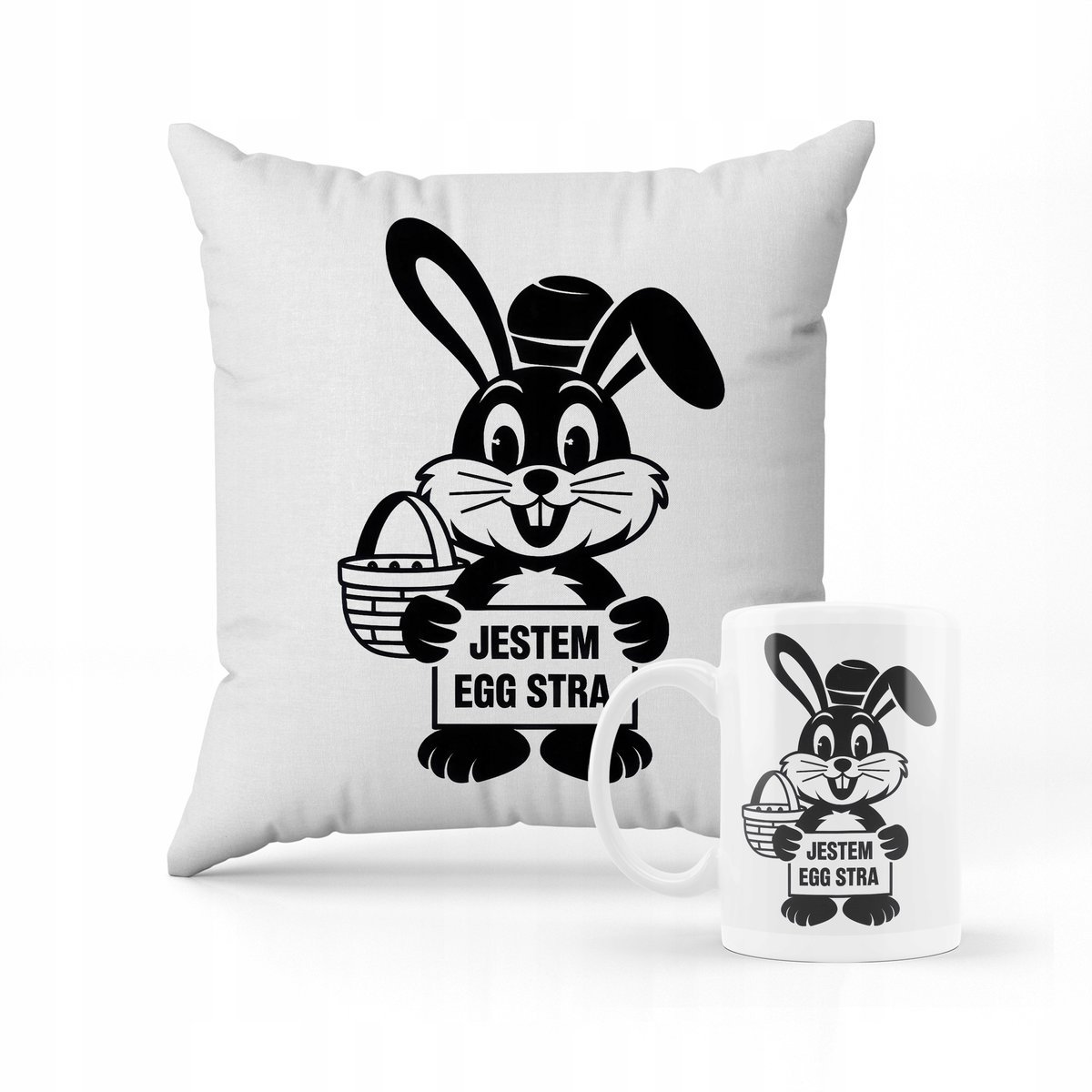 ZESTAW PODUSZKA + KUBEK PREZENT NA WIELKANOC ZAJĄCZEK WIELKANOCNY #19