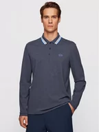 Koszulki męskie - Hugo Boss Polo Plisy 50272945 Granatowy Regular Fit - miniaturka - grafika 1