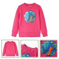 Bluzy dla dziewczynek - Bluza dziecięca - jaskrawy róż - 116 - Bluza Dziecięca - miniaturka - grafika 1