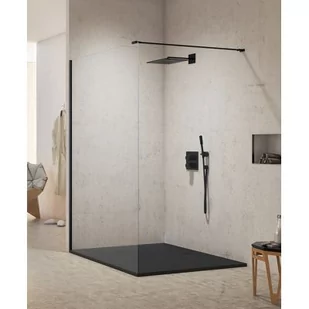 New Trendy EXK-0062 EXK-0062 ścianka szklana NEW MODUS BLACK walk-in 130x200 szkło czyste 8 mm Active Shield - Ścianki i drzwi prysznicowe - miniaturka - grafika 1