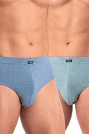 Majtki męskie - Slipy męskie bawełniane (2 pack) w kolorach nieba MPP 073 - miniaturka - grafika 1