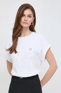 Koszulki sportowe damskie - Twinset t-shirt bawełniany damski kolor biały - miniaturka - grafika 1