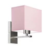 Lampy ścienne - Kinkiet LYSNE Malaga, jasny różowy, stal szczotkowana, E27, 22x18 cm - miniaturka - grafika 1
