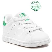 Buty dla dziewczynek - Adidas Buty Stan Smith El I FX7528 Ftwwht/Ftwwht/Green - miniaturka - grafika 1