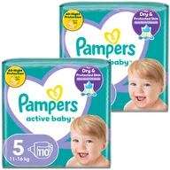 Pieluchy - Zestaw Pampers Active Baby, pieluchy, rozmiar 5, 11-16 kg, 2 x 110 sztuk - miniaturka - grafika 1