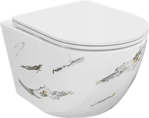 Mexen Lena miska wc Rimless z deską wolnoopadającą slim, duroplast, biała kamień - 30224091 - Miski WC - miniaturka - grafika 1