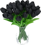 Sztuczne kwiaty - TULIPANY silikonowe na stroik WIELKANOC tulipan do wazonu KWIATY czarne - miniaturka - grafika 1