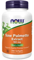 Suplementy naturalne - NOW Foods - Saw Palmetto, Palma Sabałowa, 160 mg, 240 kapsułek miękkich - miniaturka - grafika 1