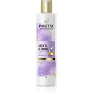 Szampony do włosów - Pantene Silky and Glowing Szampon z biotyną i keratyną, 250 ml. Włosy suche - miniaturka - grafika 1