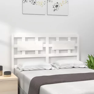 Lumarko Wezgłowie łóżka, białe, 185,5x4x100 cm, lite drewno sosnowe - Inne meble do sypialni - miniaturka - grafika 1