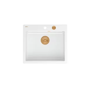 Quadron HB8304U1-C1_P2O Morgan 110 Snow white (biały/miedziany) - Zlewozmywaki - miniaturka - grafika 1