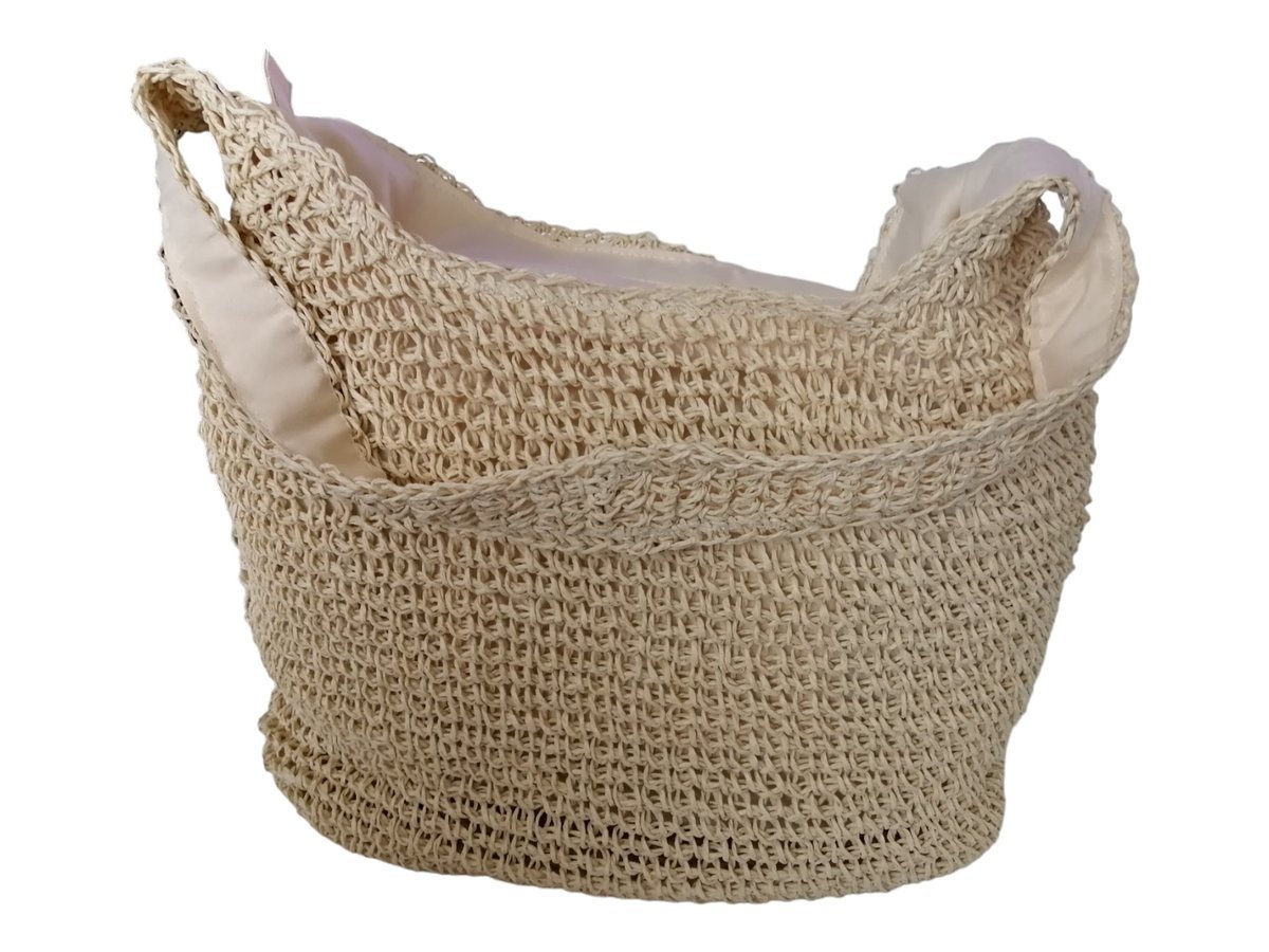 Wiklinowa Torba Damska Shopperka - Beżowa Torebka Damska Torebka Wiklinowa