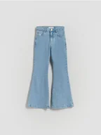Spodnie i spodenki dla dziewczynek - Reserved - Jeansy flare high waist - niebieski - miniaturka - grafika 1