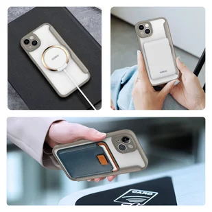 Dux Ducis Skin X Pro etui iPhone 14 Plus magnetyczny pokrowiec MagSafe z klapką beżowy - Etui i futerały do telefonów - miniaturka - grafika 7