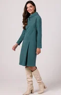Sukienki - Sukienka z wysokim kołnierzem turkusowa B270, Kolor turkusowy, Rozmiar L, BeWear - Primodo.com - miniaturka - grafika 1
