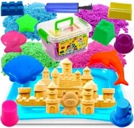 Zabawki kreatywne - Jcpal PIASEK KINETYCZNY kinetic sand PIASKOWNICA 3KG basen foremki 21el. - miniaturka - grafika 1