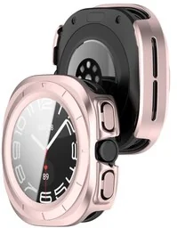 Bizon Etui ze szkłem do zegarka Case+Glass Watch do Galaxy Watch Ultra 47 mm, satynowo różowe - Akcesoria do smartwatchy - miniaturka - grafika 1