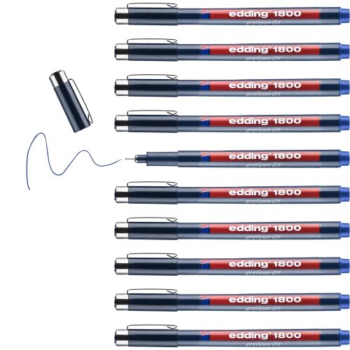 edding 1800 0,1 mm profil - niebieski (10 szt.)