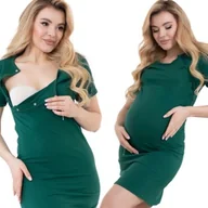 Piżamy ciążowe - Formommy Koszula Nocna Ciążowa Piżama Do Karmienia Basic Zielona S - miniaturka - grafika 1