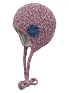 Czapki dla dzieci - Döll Dzianinowa czapka w kolorze szaroróżowo-fioletowym - grafika 1