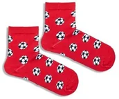 Skarpetki dla dzieci - Skarpetki dziecięce czerwone z wzorem piłki nożnej Milena - miniaturka - grafika 1
