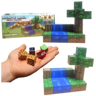 KLOCKI MAGNETYCZNE KONSTRUKCYJNE MINECRAFT MOCNE ZESTAW 27 el. Dla Dzieci - Klocki - miniaturka - grafika 1