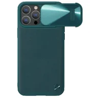 Etui i futerały do telefonów - Nillkin CamShield Leather S Case etui iPhone 14 Pro Max pokrowiec z osłoną na aparat zielone - miniaturka - grafika 1