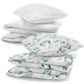 Pościel dla dzieci - Komplet pościeli dziecięcej: 100x135cm + pościel - pościel dziecięca Pościel dziecięca z poszewką 60x40 wykonana z szarej bawełny Afryka - miniaturka - grafika 1