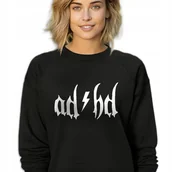 Bluzy damskie - CZARNA BLUZA DAMSKA Dresowa METALLICA AD HD LYRICS WZORY Rozmiar XL - miniaturka - grafika 1