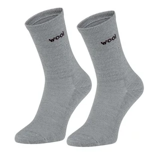 Sportowe skarpety trekking merino wool szare - Skarpetki męskie - miniaturka - grafika 1