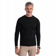 Koszulki męskie - Longsleeve męski czarny basic 100% bawełna wygodny OM-LSBL-0106 V1 rozm. M - miniaturka - grafika 1