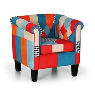 Fotele i krzesła biurowe - B2B Partner Fotel Patchwork BUTTON PC092 - miniaturka - grafika 1