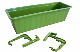 SKRZYNKA BALKONOWA DONICZKA + HAKI 50CM zielona - Skrzynie ogrodowe - miniaturka - grafika 1