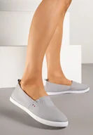 Trampki damskie - Szare Tenisówki o Klasycznym Fasonie przed Kostkę Telmira - miniaturka - grafika 1