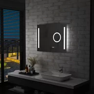 Lustra - Lustro łazienkowe z LED i czujnikiem dotykowym VIDAXL, 80x60 cm - miniaturka - grafika 1