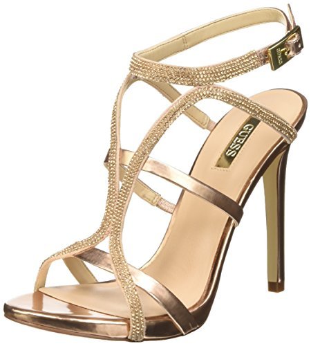 Guess Damskie Adalee3 Sue03 czółenka z klamrą T, Glitter Nero, różowy - różowy - 38 EU