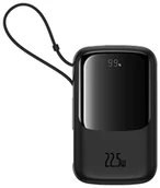Powerbanki - Baseus Qpow Pro+ 10000mAh 22.5W z wbudowanym kablem USB-C i wyświetlaczem - czarny - miniaturka - grafika 1