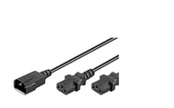 Kable komputerowe i do monitorów - Kabel zasilający MicroConnect Power Cord C13x2 C14 1.8m PE061318 - miniaturka - grafika 1