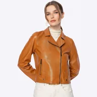 Kurtki damskie - Kurtka damska ze skóry owczej brązowa - miniaturka - grafika 1