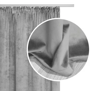 Zasłona 140 x 270 Dekoracyjna Velvet Soft Popiel - Zasłony - miniaturka - grafika 1