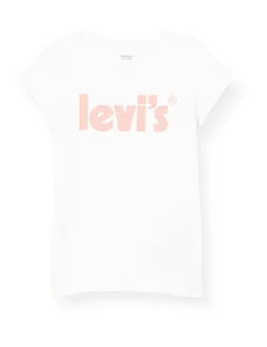 Koszulki dla dziewczynek - Levi's Kids Koszulka dziewczęca Lvg Basic z plakatem, biały, 5 Lata - grafika 1