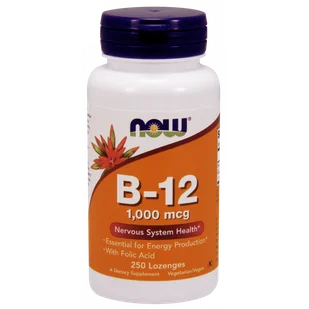 Now Foods Foods Witamina B12 1000 mcg i Kwas Foliowy 100 mcg do ssania (250 tabl.) - Witaminy i minerały - miniaturka - grafika 1