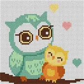 Pasmanteria - Ariadna, kanwa z nadrukiem sówki 1041 - miniaturka - grafika 1