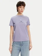 Koszulki i topy damskie - Calvin Klein Jeans T-Shirt Shadow Graphic J20J225545 Fioletowy Regular Fit - miniaturka - grafika 1